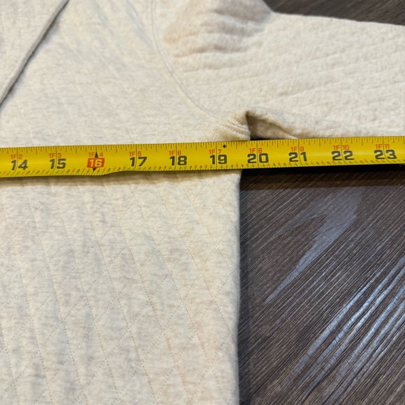 Johnston & Murphy Quilted Cream Shawl-Collar Cardigan Open Front Womens Size XS - Picture 7 of 10